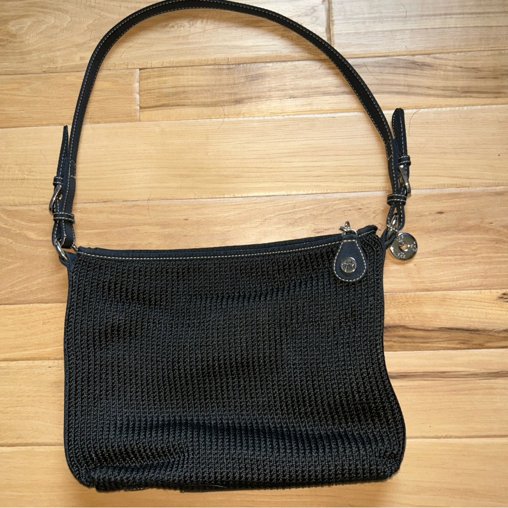 The Sak Black Woven Shoulder Bag with Shoulder Strap